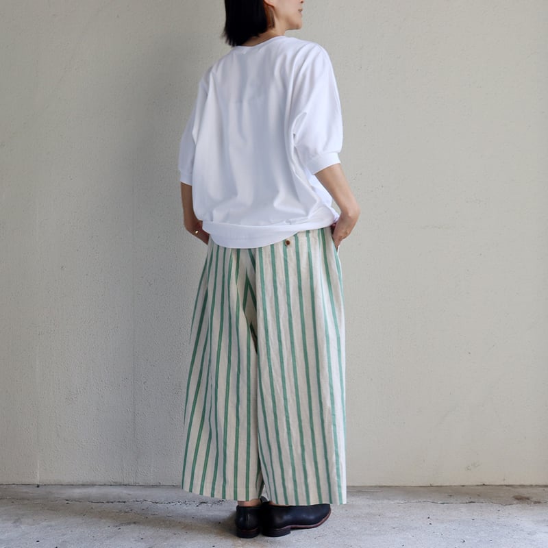 再入荷** atelier naruse アトリエナルセ コットンリネンストライプ