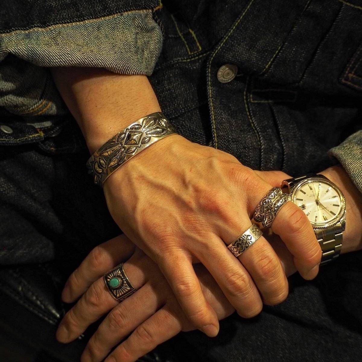 RAY ADAKAI / Double Stamp Bangle | CALIFORNIA