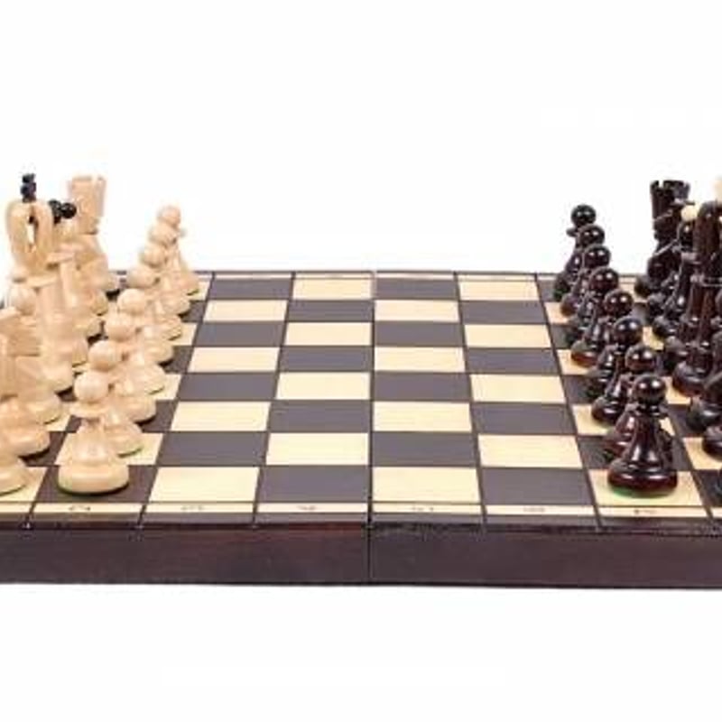 CH115 Brown ACE 40cmチェス盤チェス駒セット 駒収納 | 世界のチェス専
