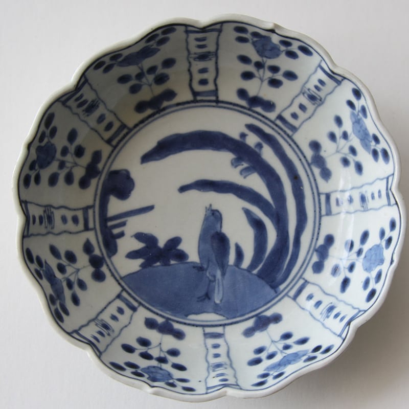 染付 色絵錦手 古伊万里 菱形皿 花鳥 金襴手 ② Ps-47 古