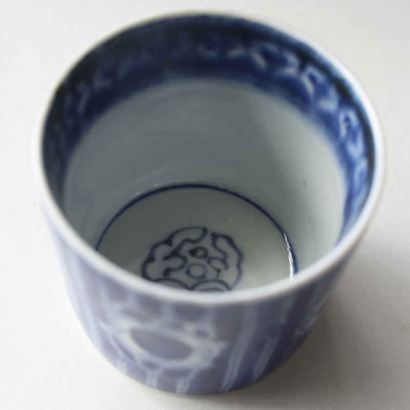 139 古伊万里 KOIMARI 染付 格子・鼓文 蕎麦猪口 | imarimaru