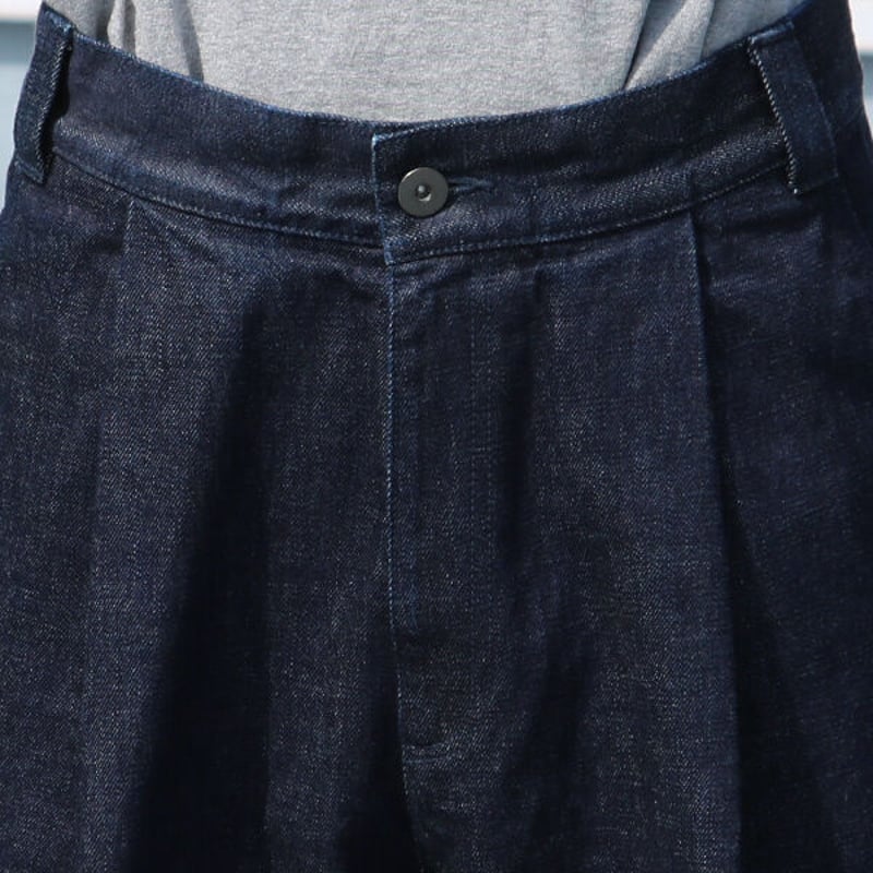 赤耳（セルヴィッチ）インディゴデニム 1タックワイドパンツ 【MADE IN