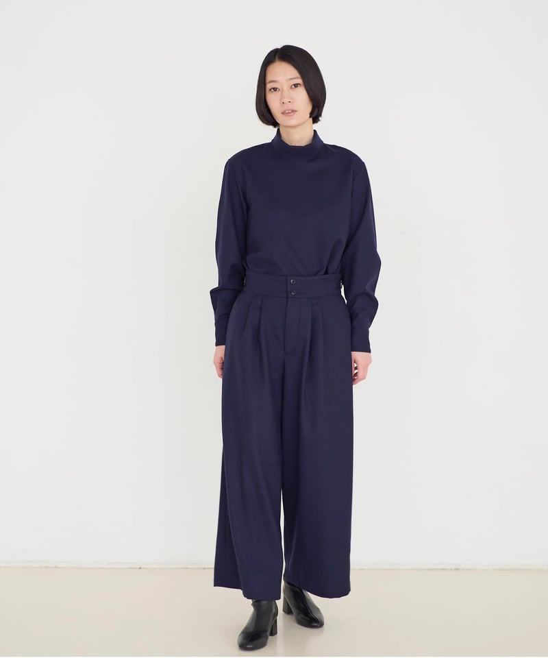 未使用✨TFW 49 ネイビー ハイネックシャツ TFW49 長袖ハイネックシャツ ゴルフウェア メンズ モックネック 秋冬用