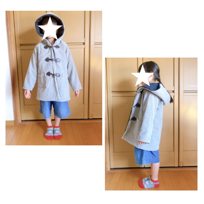 ダッフルコート（130㎝）ダウンロード型紙 | Baby&Kids Handmade
