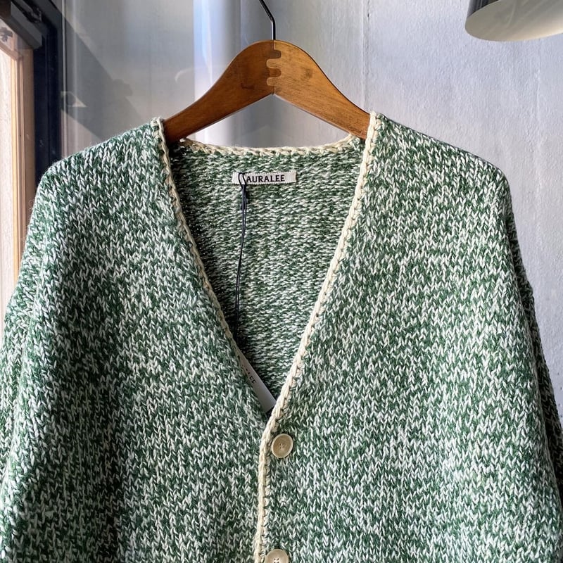 AURALEE SILK WOOL CAMEL MIX KNIT CARDIGAN | Les