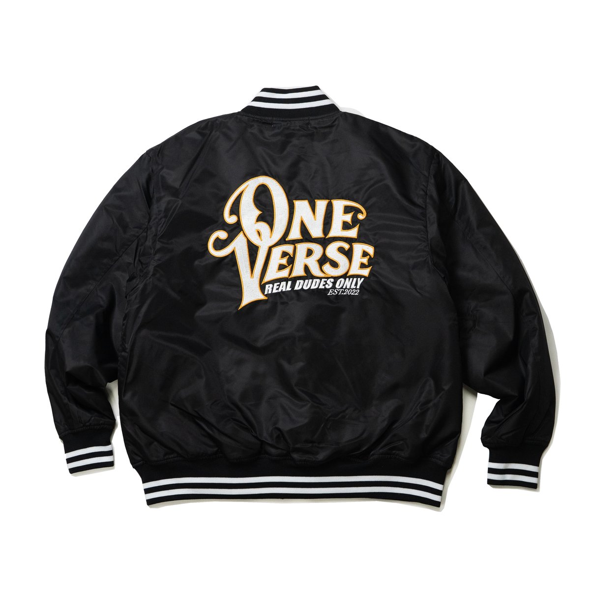WAPPEN & EMBROIDERY NYLON STADIUM JKT 【BLACK】 |
