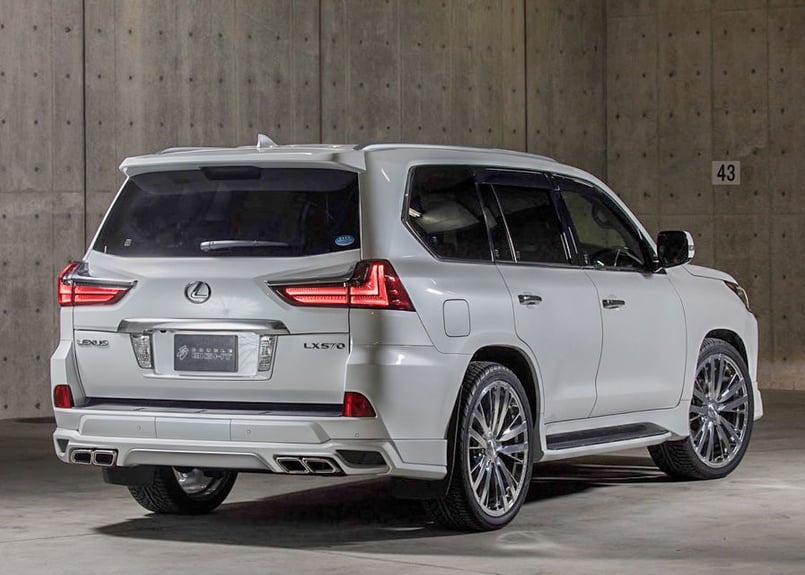 LX570後期 スクエア4本出しマフラー フルキットver. ダブルエイト