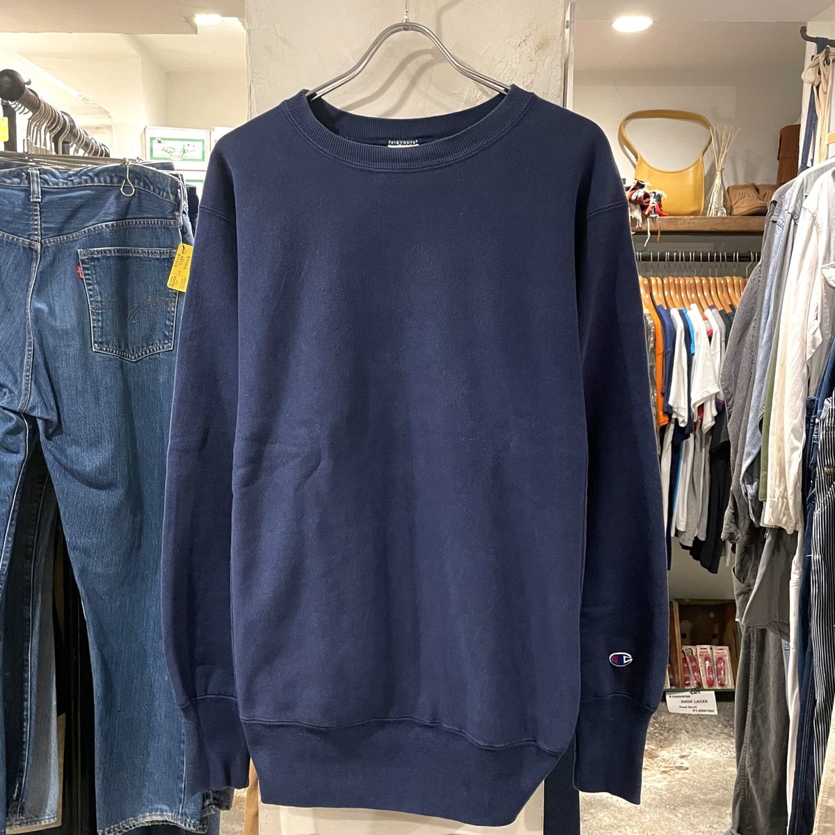 90s Champion リバースウィーブ reverse weave 目無し 紺色 USA製