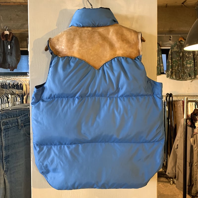 70s Rocky Mountain ロッキーマウンテン ダウンベスト レザーヨーク