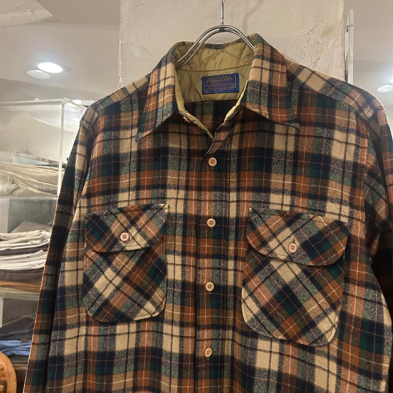 70s PENDLETON ウールチェックシャツ ペンドルトン Size M USA製 (S3