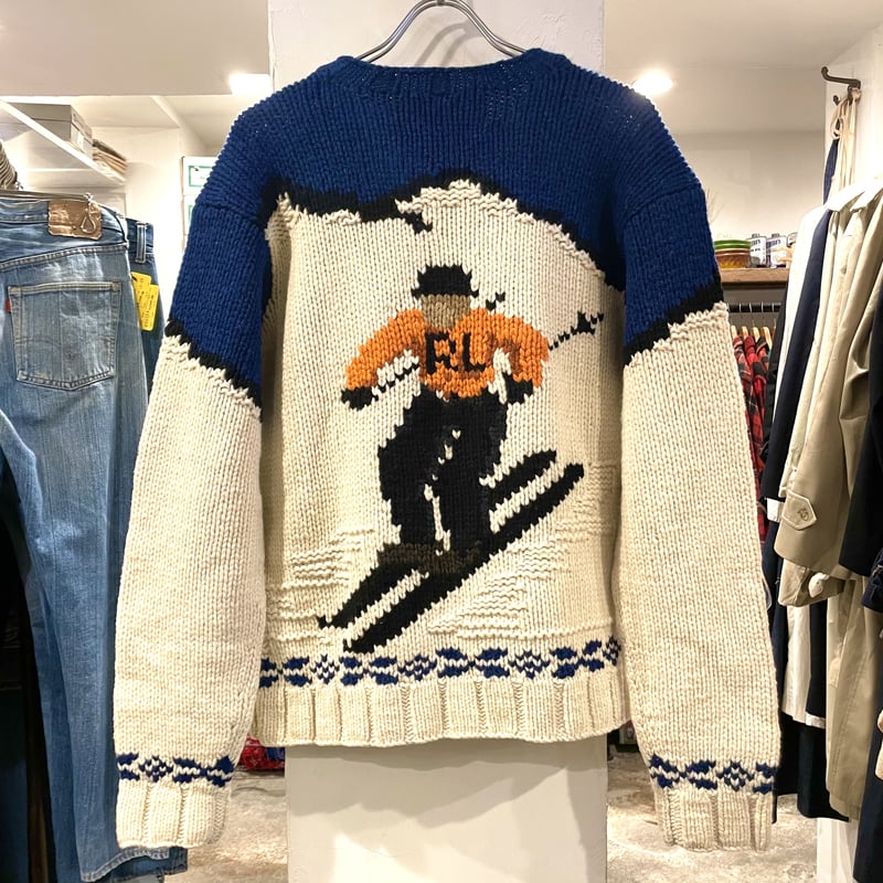 POLO SPORT スキー柄 ウールセーター ハンドニット ポロスポーツ