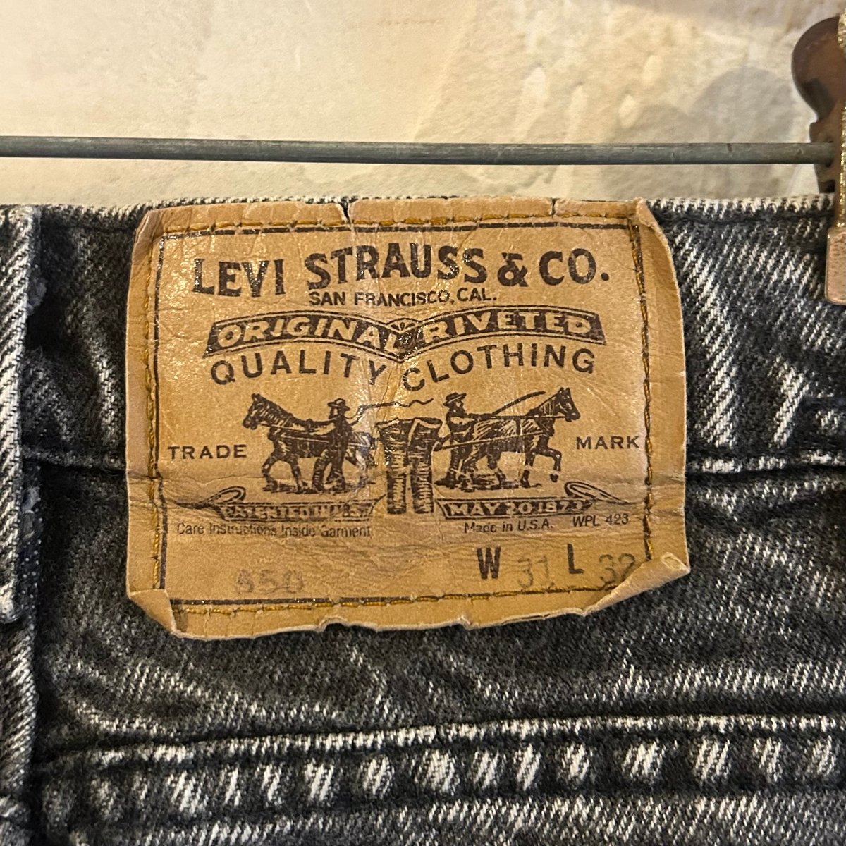 90s Levi's 40550 4158 リーバイス 先染め ブラックデニムパンツ 31×3