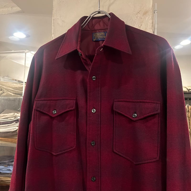60s PENDLETON ウールチェックシャツ ペンドルトン オンブレチェック