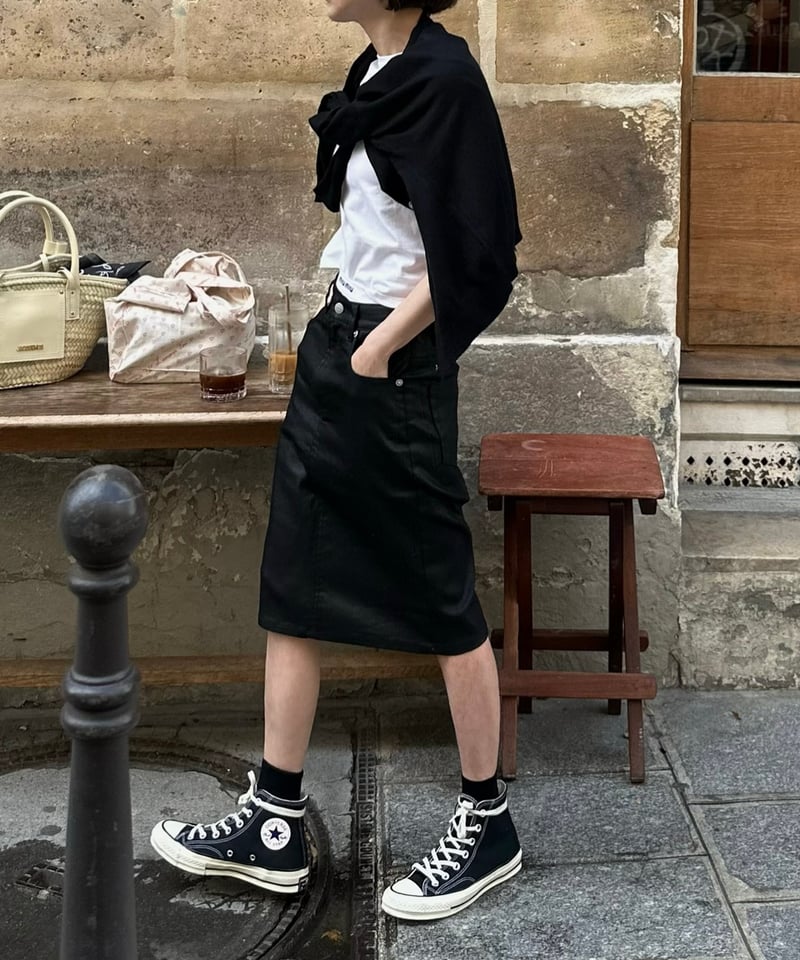 ok.soon×piccadilly COATING DENIM MIDDLE SKIRT |