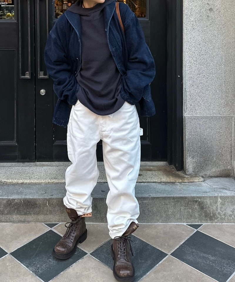 ok.soon×piccadilly cotton white painter pants |