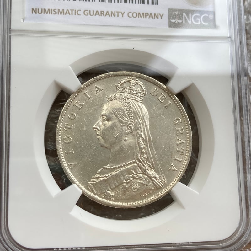 NGC鑑定MS62 1887年 ハーフクラウン銀貨 ヴィクトリア女王 ジュビリー