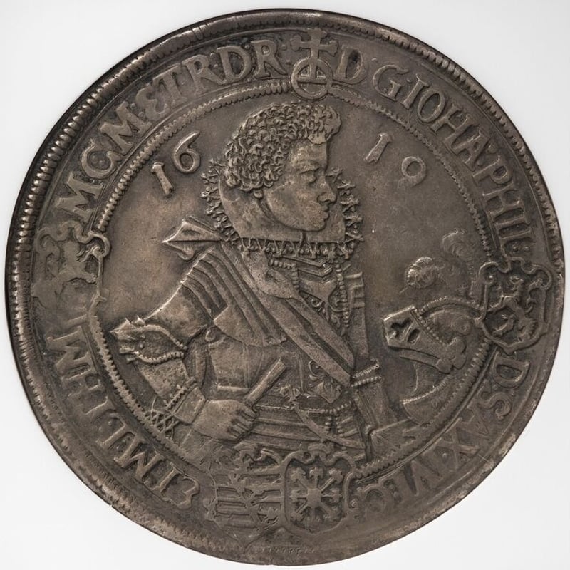 ターラー銀貨 4兄弟 1619年 神聖ローマ帝国 ドイツ ザクセン アルテン