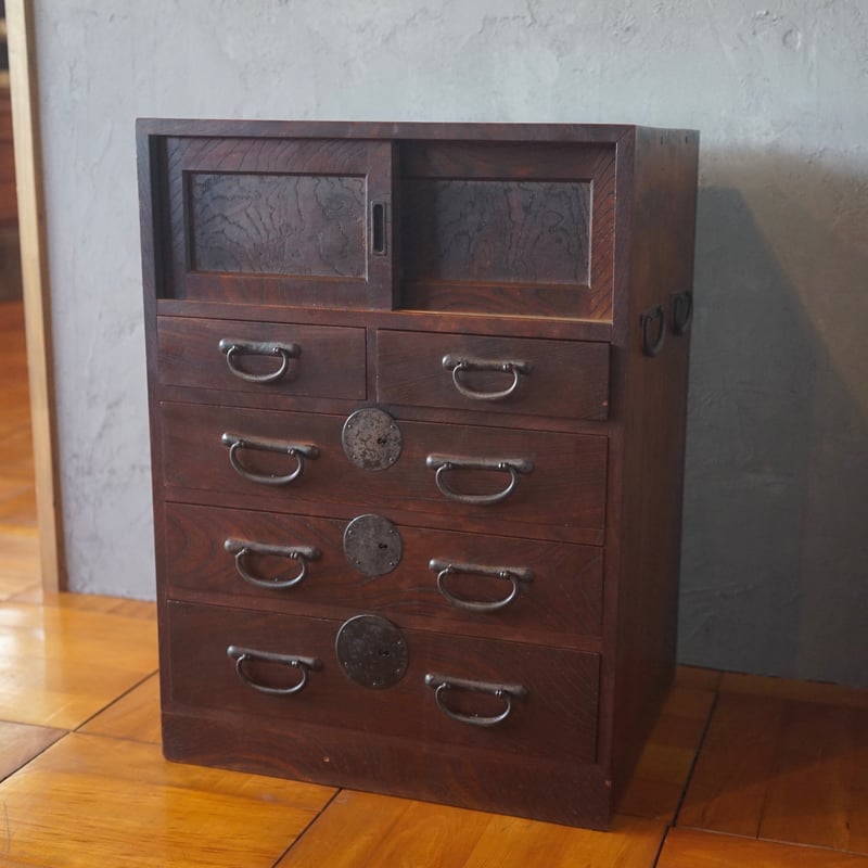 古い収納棚 和家具 和製家具 引出し 引き戸 古家具 古道具