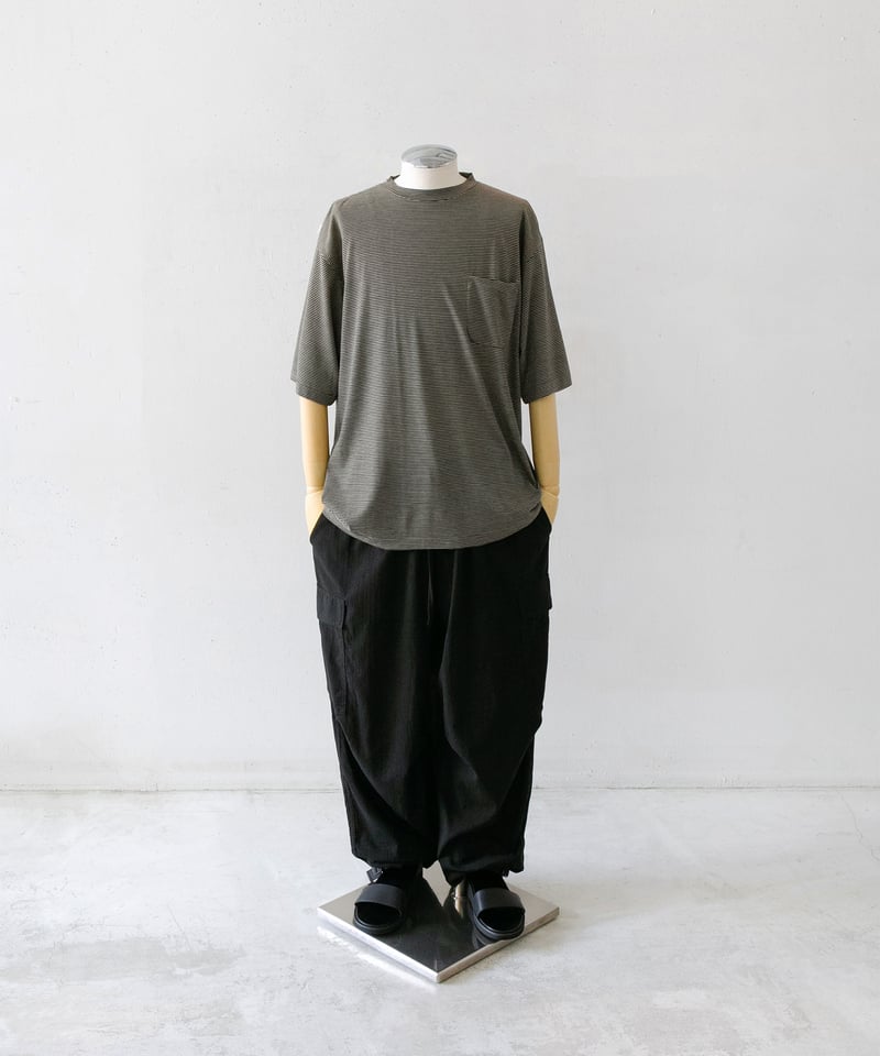COMOLI _ サマーウール 半袖Tシャツ ( Border ) | Tronica