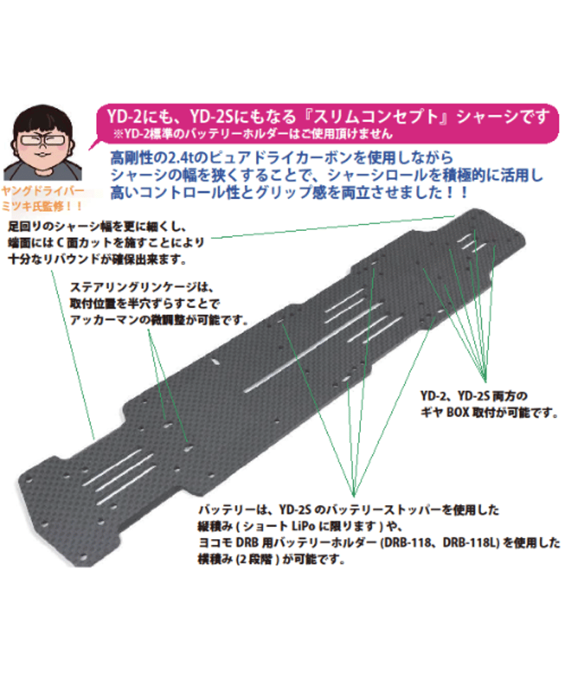 IC-002MB】ミツキ工場長のYD-2スリムコンセプトシャーシ 2.4t | TOPLINE