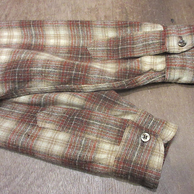 ビンテージ70's○PENDLETONシャドーチェックウールシャツsize M