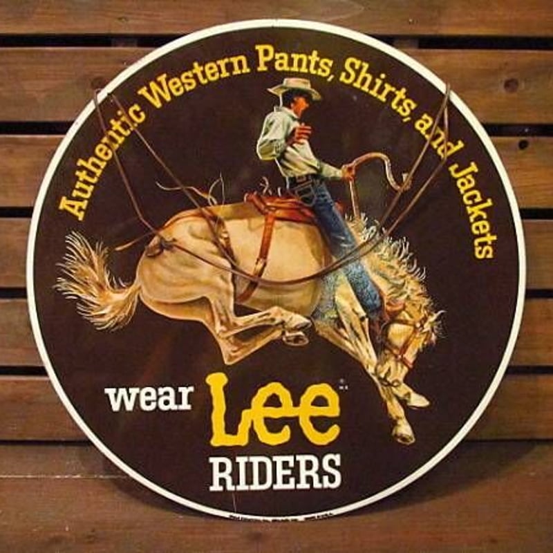 ビンテージ70's○Lee RIDERSメタルサイン○230918i13-signリー看板ディ