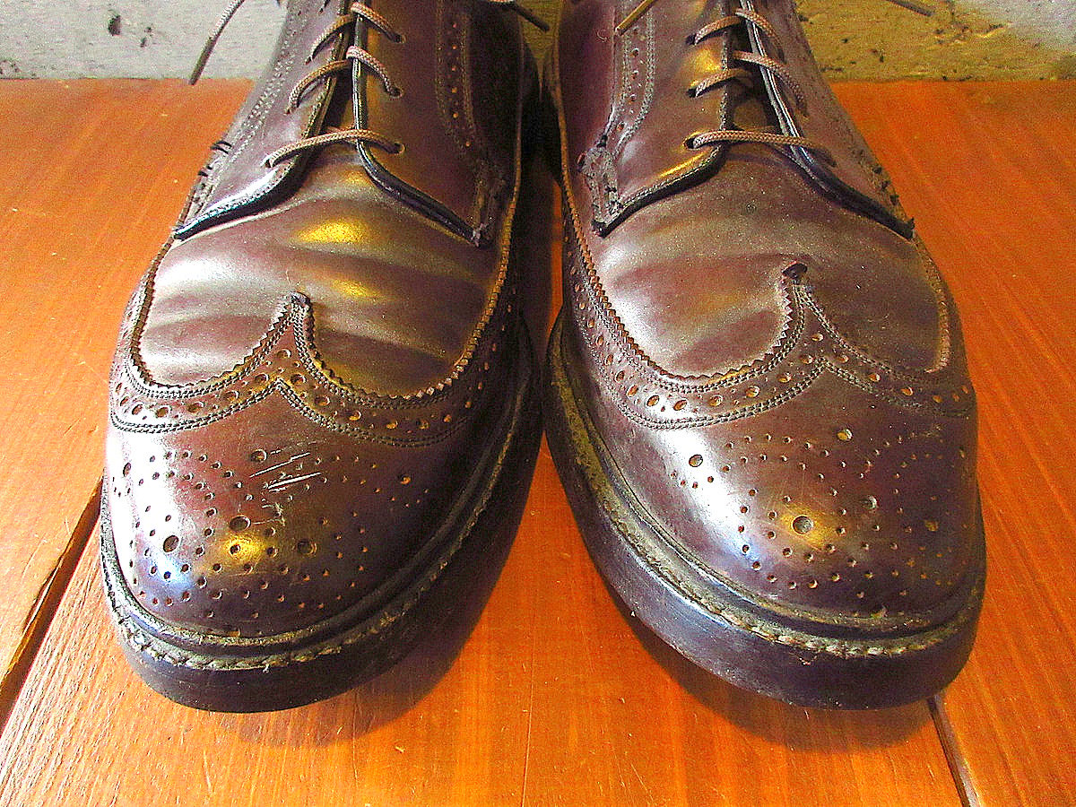 ビンテージ70's○FLORSHEIM IMPERIALコードバンウイングチップシューズ