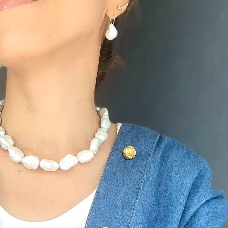 バロックパールピアス／M（K10） | La Soeur