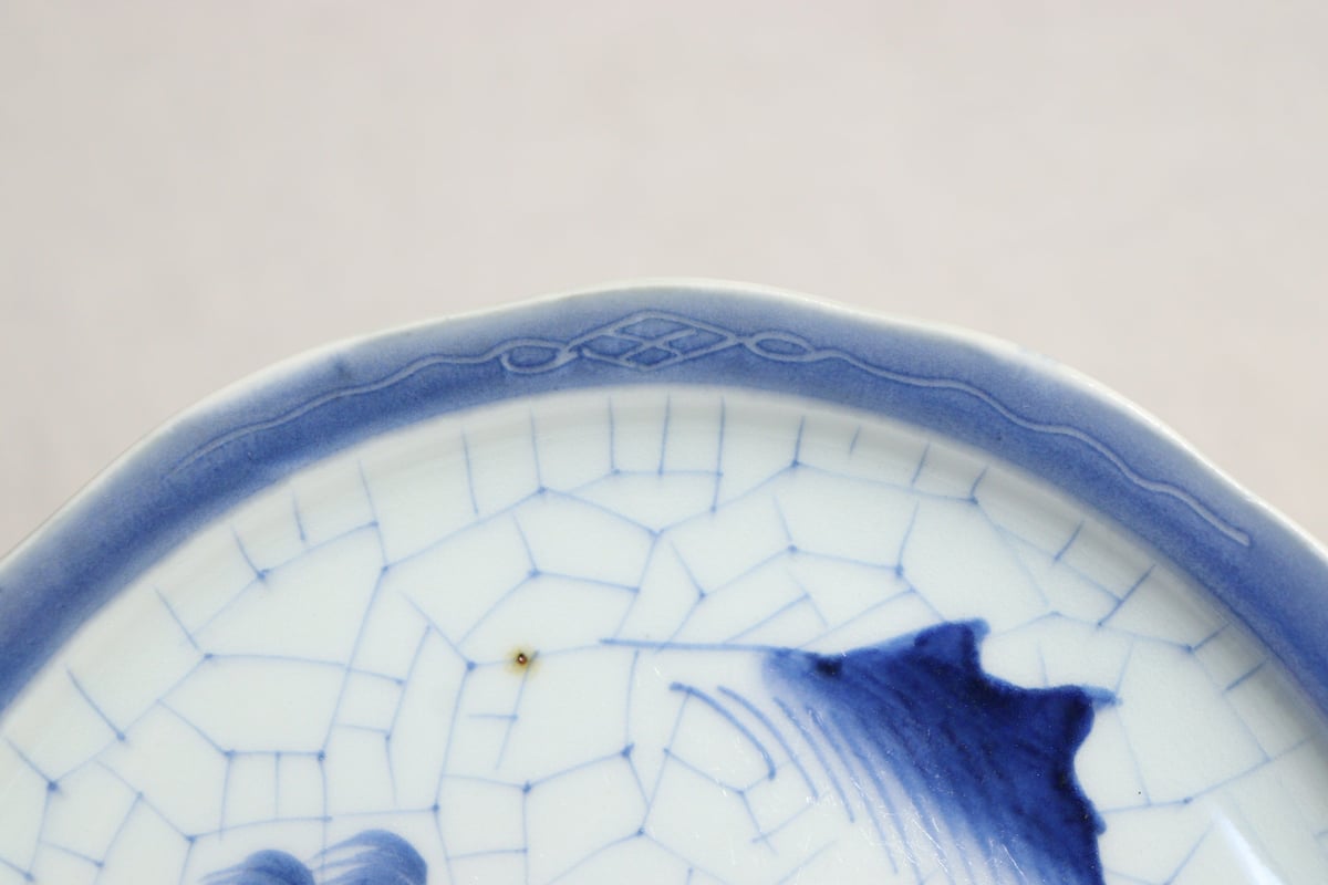 江戸幕末染付氷裂に山水図7寸皿 | 吉祥寺PukuPuku