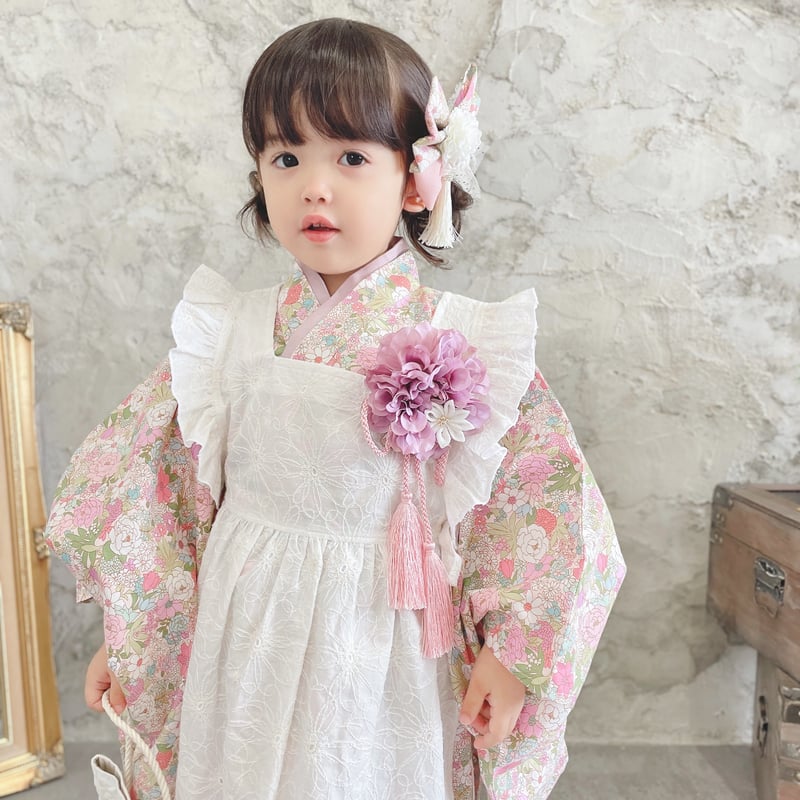 七五三用 花柄刺繍 着物セット 七五三 着物 7歳 フルセット 販売 選べる9柄 七歳用七五三四つ身絵羽柄