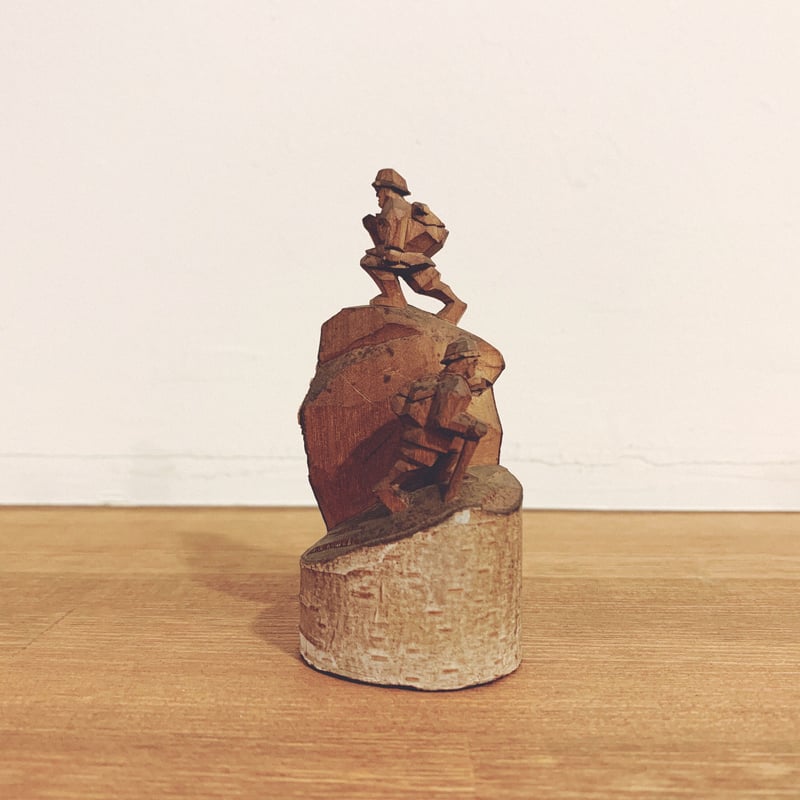 古作・農民美術『登山(2人)』 | 象々の郷土玩具