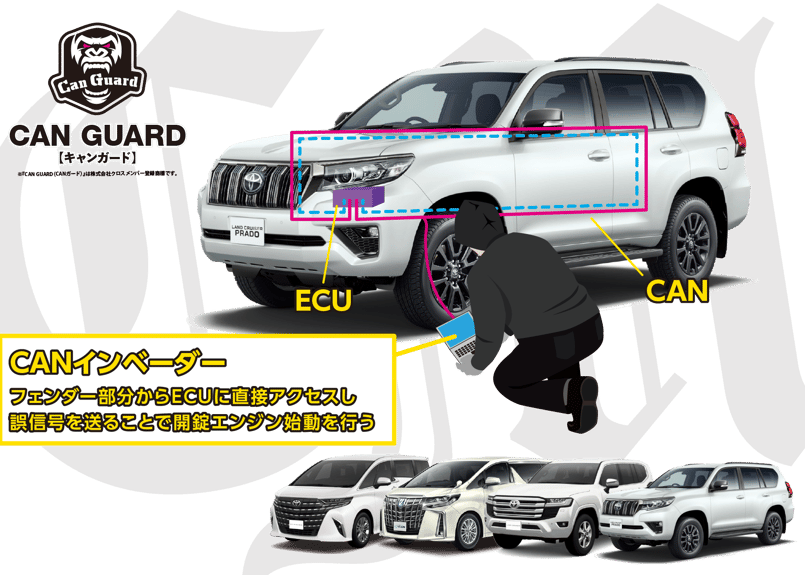 プラド150後期専用【CAN GUARD】 -CANガード- CANインベーダー盗難対策