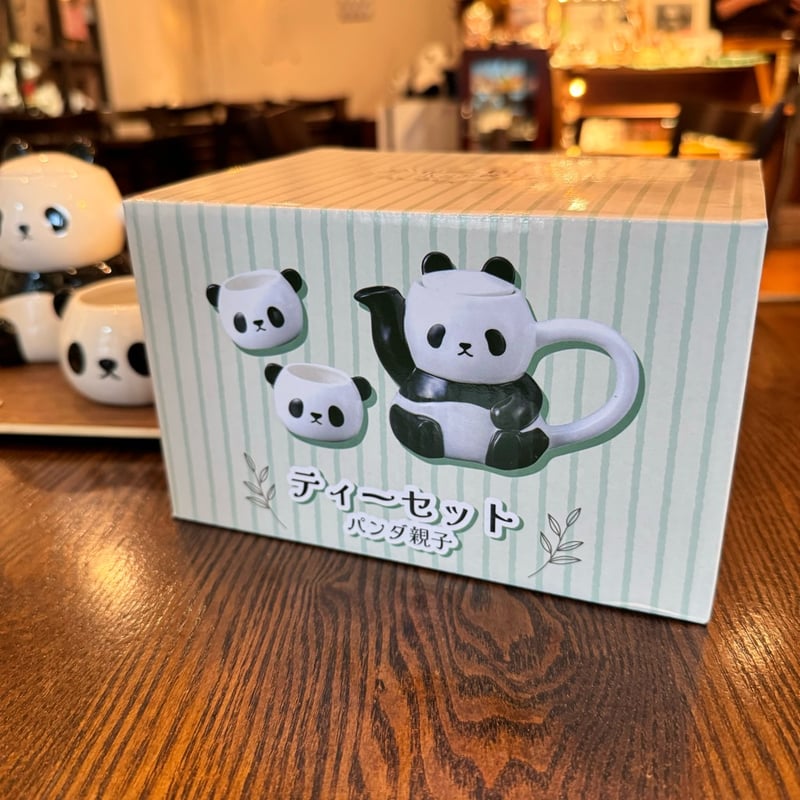 パンダ親子のティーポット&2Pカップセット | ぱんだ珈琲店 通販部