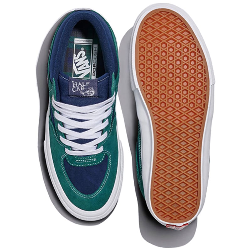VANS スケートハーフキャブ バンズ スニーカー グリーンxネイビー