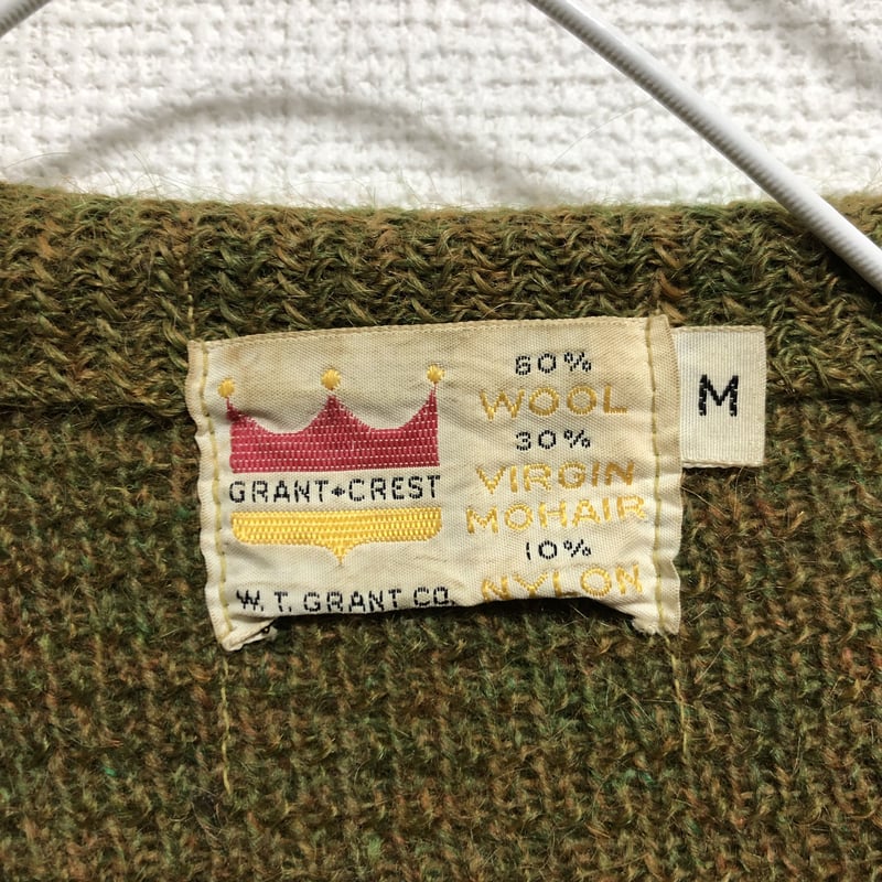 60s GRANT- CREST Vintage Mohair Cardigan 毛足長め |