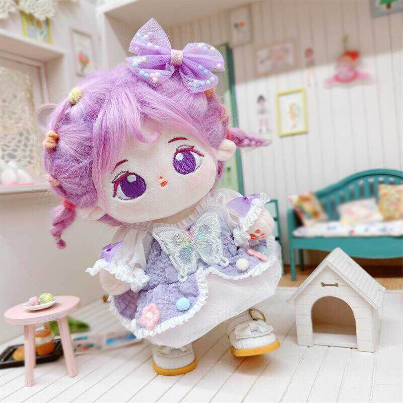 ぬい服】蝶付きワンピース&リボンクリップセット【20cm用】【推し活