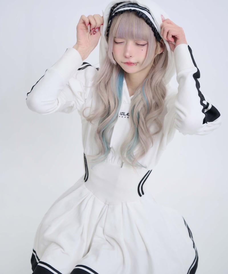 ジャージロリィタパーカーOP》WHITE | HIDOLATRAL THEODOL