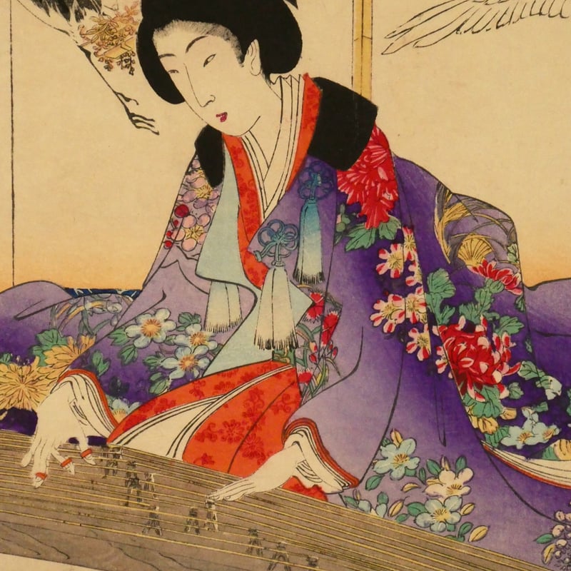 楊洲周延 千代田の大奥 琴 三枚続/CHIKANOBU | ギャラリー奏美庵