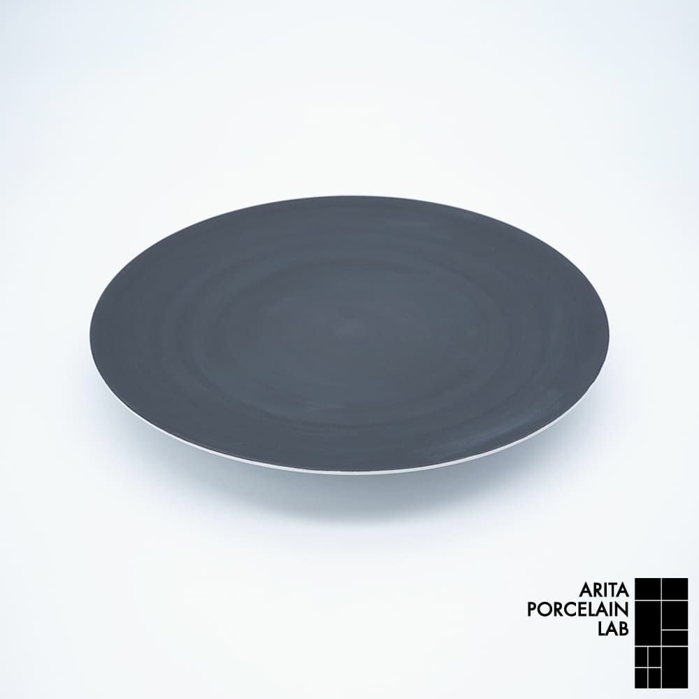 JAPAN SNOW フラットプレート L ブラック【ARITA PORCELAIN LAB（