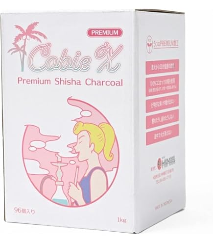 Amazon.co.jp: Cobie X - プレミアム シーシャ炭 22mm 96個入 1kg 100