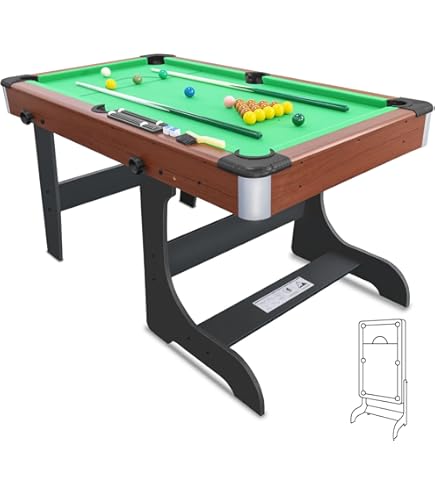 Amazon.co.jp: HLC 5FT 折りたたみビリヤード台 154長さ x 78幅 x 81高