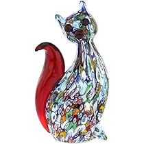 美品)Murano glass ムラーノガラス 猫の置物職人サイン入り(底) 美品