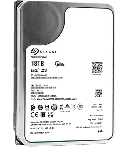 Amazon | Seagate Exos X18 ST18000NM001J 18TB ハードドライブ - 内蔵