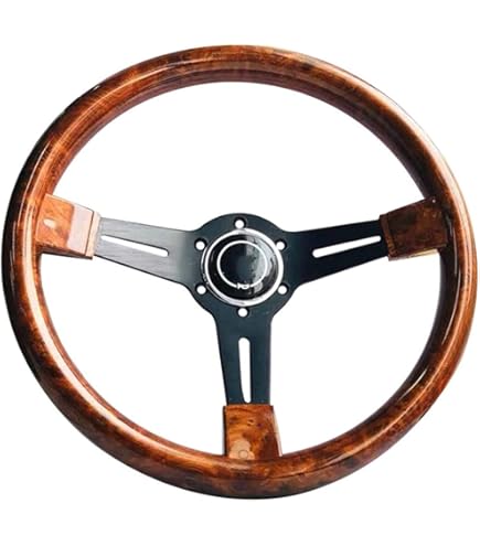 Amazon | 290mm 小径ステアリングホイール ウッド 29パイ 29Φ 旧車