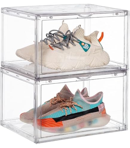 Amazon｜Stackable shoebox [コストコ] Stackable shoebox & organizer