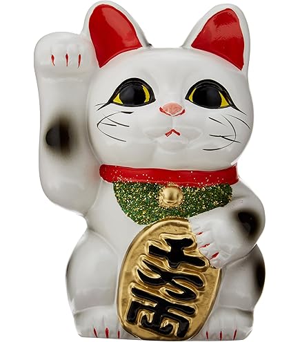 Amazon.co.jp: 九谷焼いわたや 2.2号ペア招き猫・白盛 K8-1430