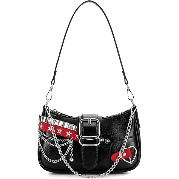 Amazon.com: Y2K Black Small Shoulder Bag Goth Bag Grunge Aesthetic