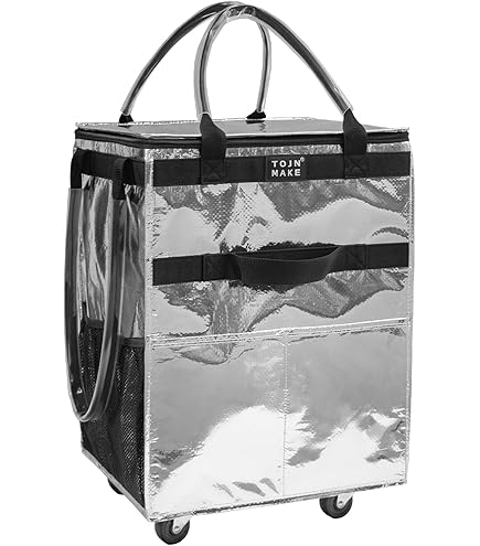 TOJNMAKE Reusable Grocery Bag On Wheels, Shopping Trolley, Rolling