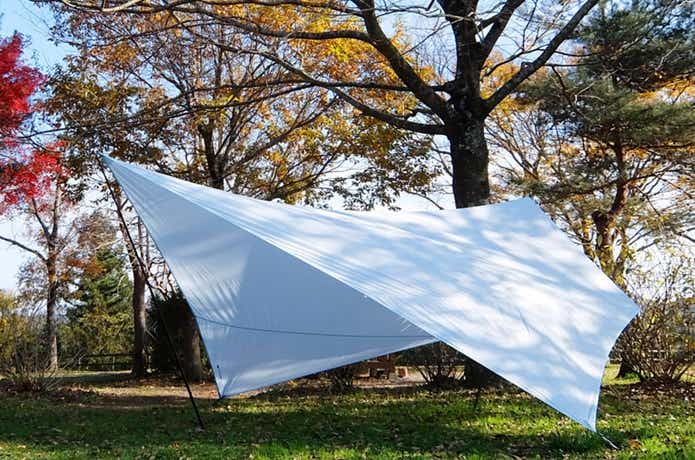 キャンプタープ (空色) スカイフィルム 日陰が作りやすい 五角形 / 2
