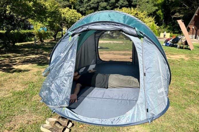 設営レビュー！】KAZOO キャンプ用自動屋外ポップアップテントを実際に